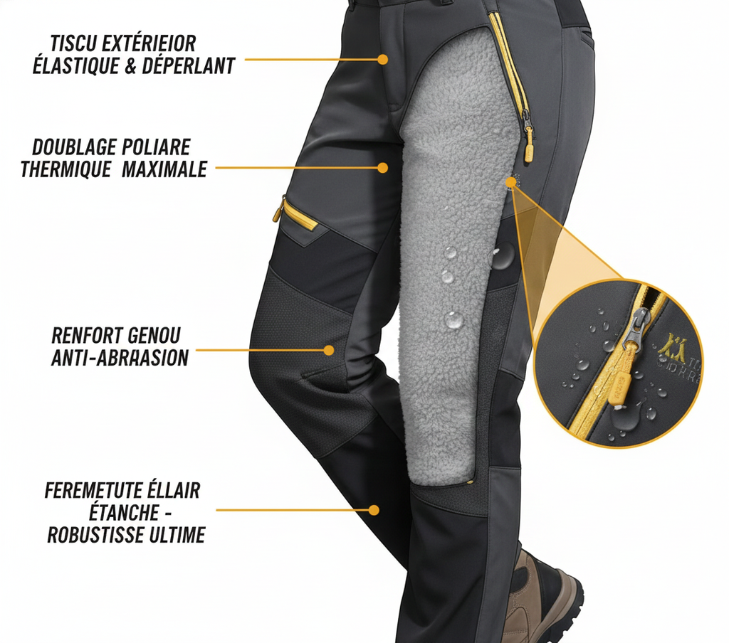 Pantalon de Travail Imperméable Polaire