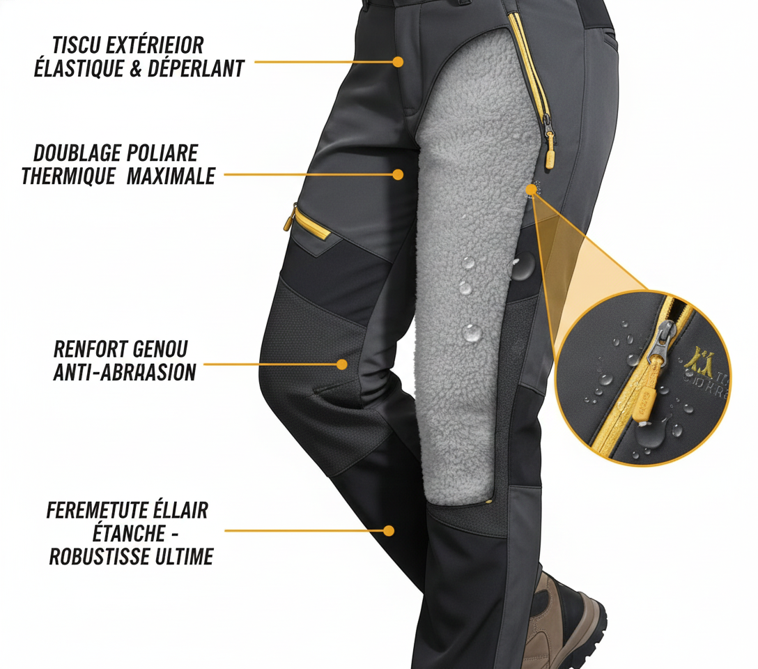 Pantalon de Travail Imperméable Polaire
